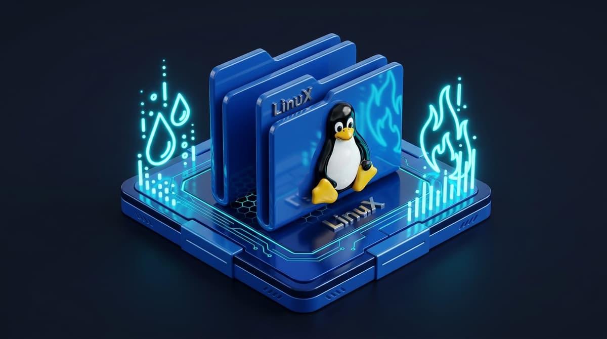 Linux 3D Filesystem Illustration